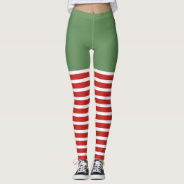 Navidades de Candy Cane de Holiday Sexy Elf Leggin
