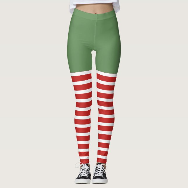 Navidades de Candy Cane de Holiday Sexy Elf Leggin (Anverso)