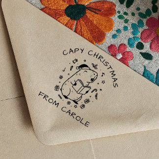 Navidades de Capibara Regalo divertido con sello d