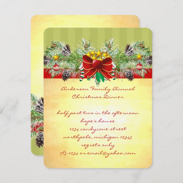 Navidades de carpintería Fiesta de invitaciones a  (Anverso / Reverso)