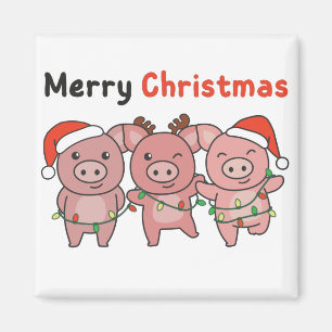 Navidades de cerdos cuelgan cerdos de imán navideñ