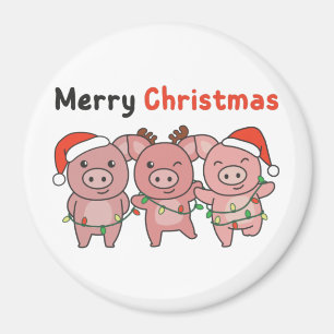 Navidades de cerdos cuelgan cerdos de imán navideñ