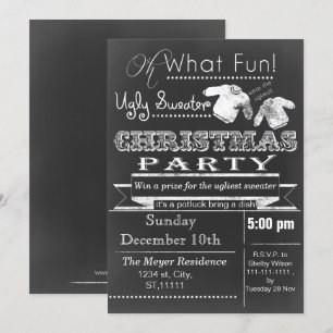 Navidades de Chalkboard Invitación de la fiesta de