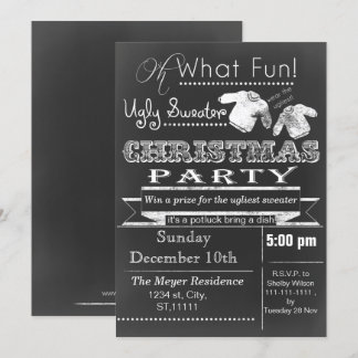 Navidades de Chalkboard Invitación de la fiesta de
