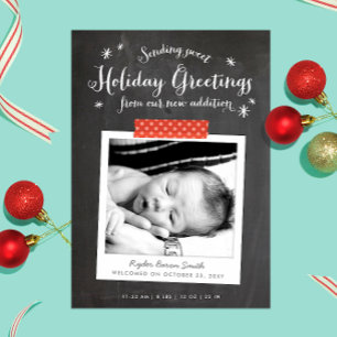 Navidades de Chalkboard Invitación para bebés