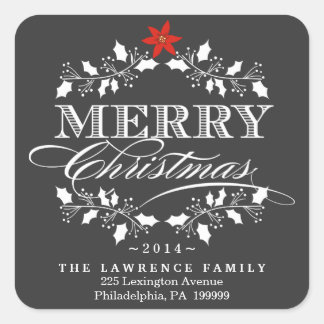 Navidades de Chalkboard Pegatinas de direcciones H