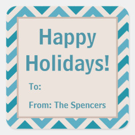 Navidades de Chevron Azul Pegatinas de etiquetas d