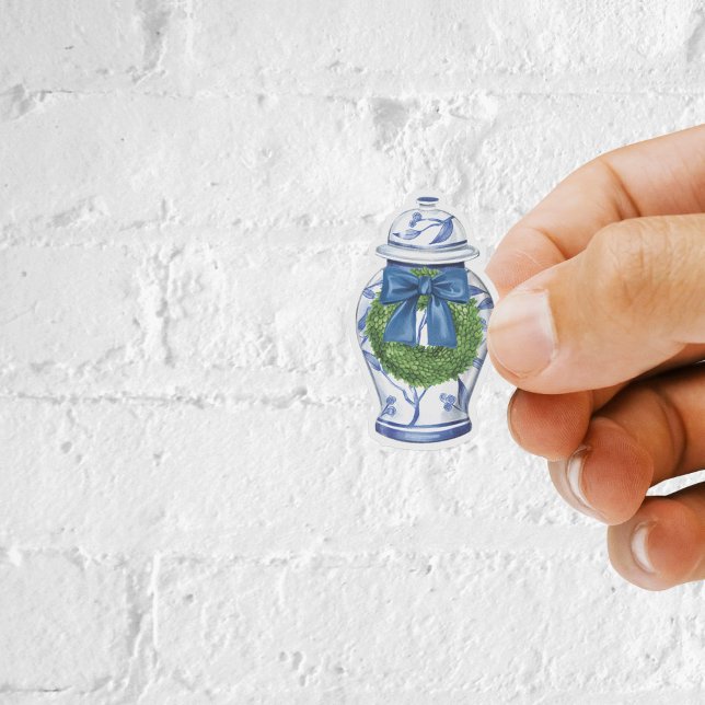 Navidades de Chinoiserie Ginger Jar Vinyl Pegatina (Ginger Jar Christmas Sticker)