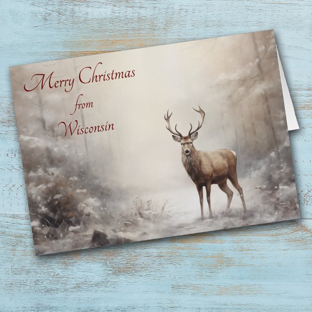 Navidades de ciervos forestales con tarjeta Wiscon (Subido por el creador)