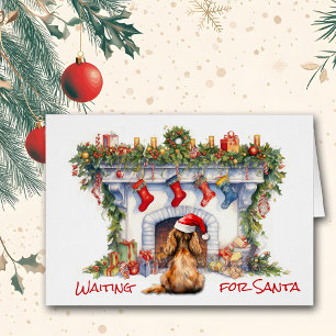 Navidades de Cocker Spaniel Dog Santa Wait
