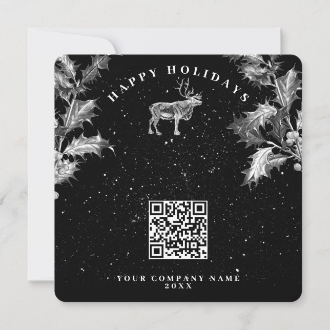 Navidades de código QR para vacaciones en negro ru (Anverso)