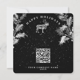 Navidades de código QR para vacaciones en negro ru