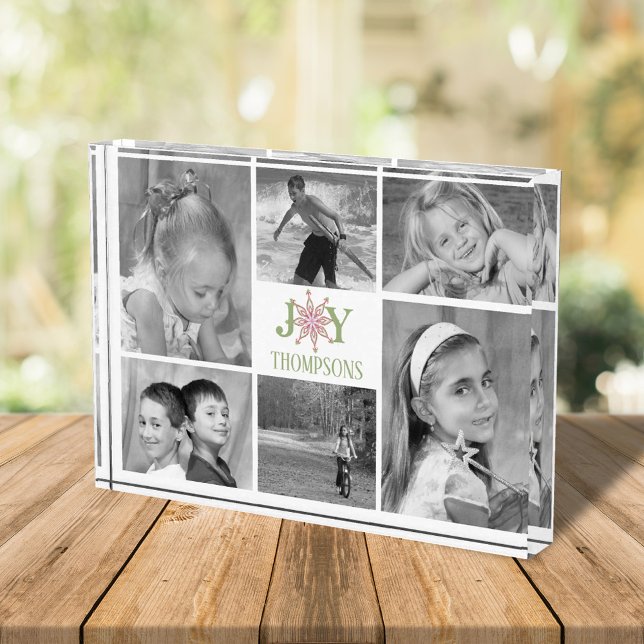 Navidades de collage de fotos personalizados (Christmas photo collage custom block.)