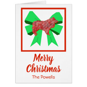 Navidades de Collie Rough Navidades Perro y Bow Ve