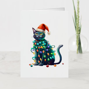 Navidades de color de agua dulce Santa Cat Tree Li