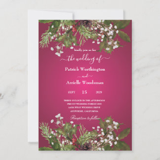 navidades de color granate invitaciones de boda