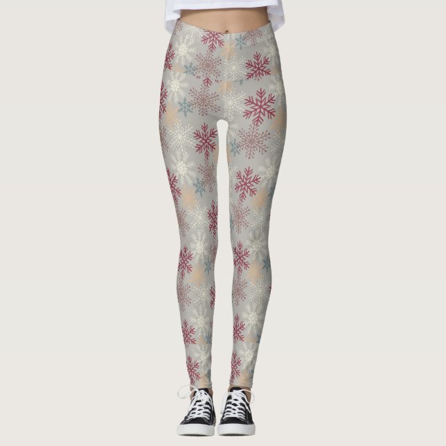 Navidades de copo de nieve multicolor Leggings fem (Anverso)