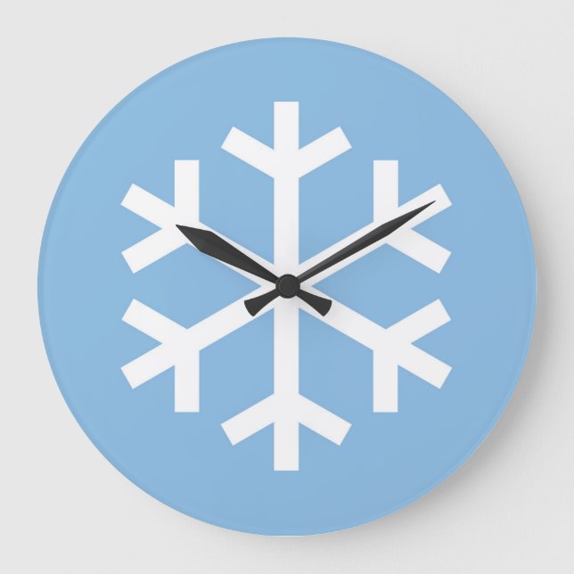 Navidades de copo de nieve reloj grande azul (Anverso)