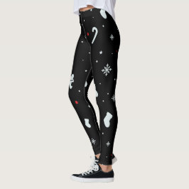 Navidades De Copos De Nieve Blancos Leggings Para 