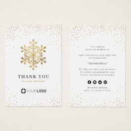 Navidades de copos de nieve de oro falso Gracias I