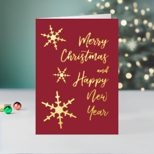 Navidades de copos de nieve de oro Feliz Año Nuevo