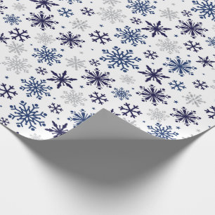 Navidades de copos de nieve envolviendo papel