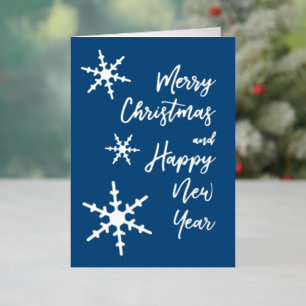 Navidades de copos de nieve Feliz Año Nuevo Azul