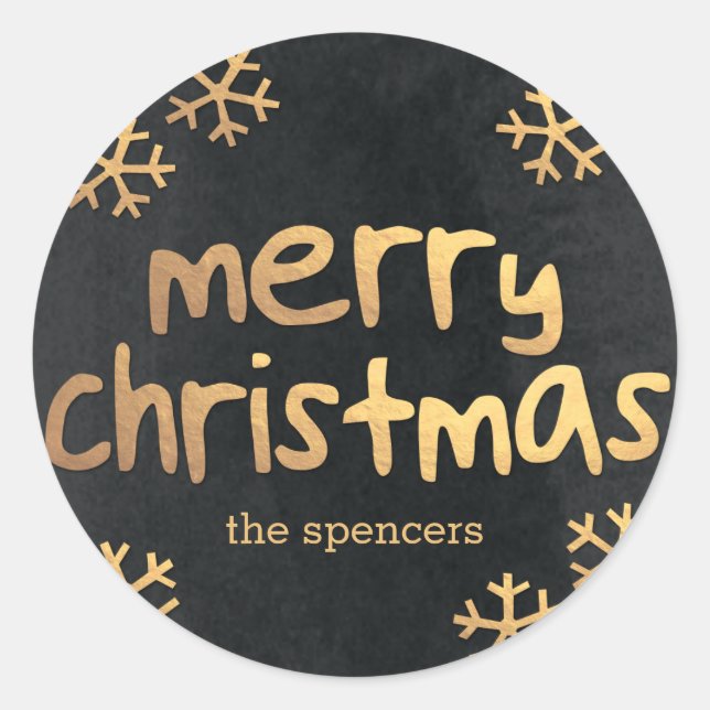 Navidades de copos de nieve radiantes Pegatina de  (Anverso)