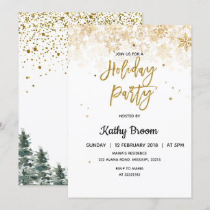 Navidades de copos de nieve tarjeta de invitación 