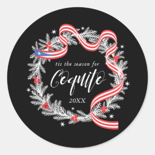 Navidades de Coquito Wreath Pegatina redondo clási