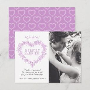 Navidades de corazón de mistletois morado casados