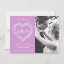 Navidades de corazón de mistletois morado casados