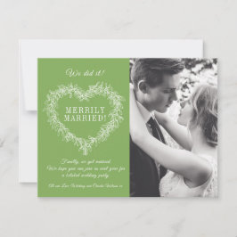 Navidades de corazón de mistletois verdes casados