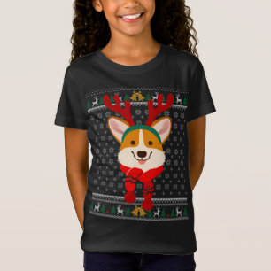 Navidades de Corgi reno Suéter fea escarf Holida