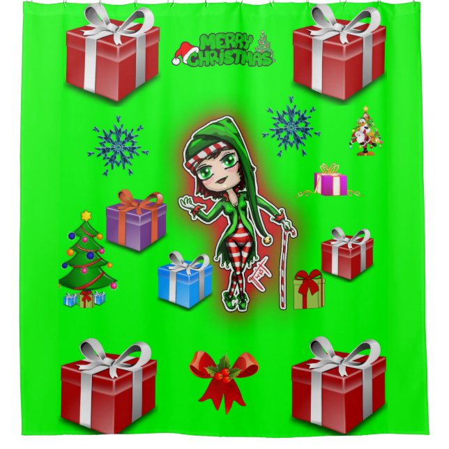 Navidades de cortina de ducha (Anverso)