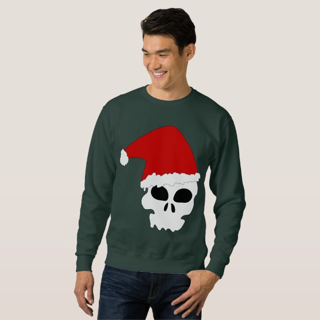 navidades de cráneo de gótico hombres sudadera (Anverso completo)