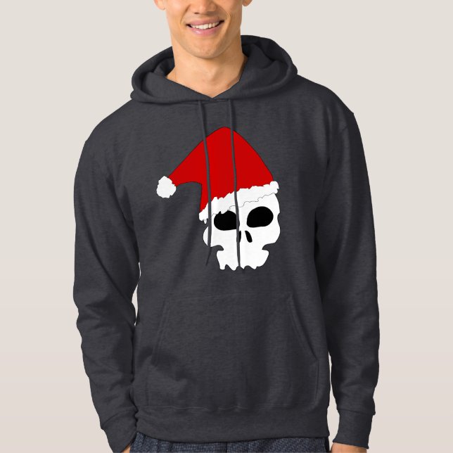 navidades de cráneo de gótico hombres sudadera cap (Anverso)