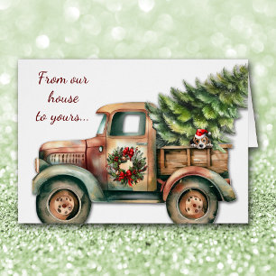 Navidades de Cute Retro Truck Beagle