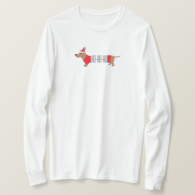 Navidades de Dachshund Camiseta De Larga Manga (Anverso del diseño)