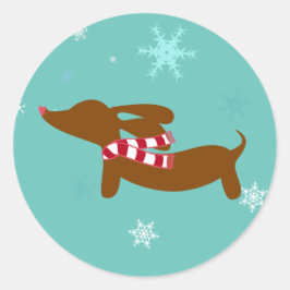 Navidades de Dachshund Tarjeta Sello para sobres D