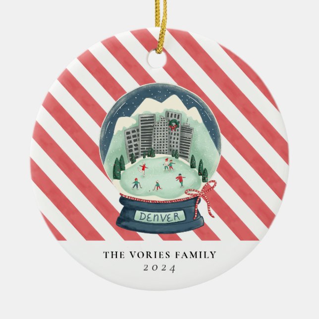 Navidades de Denver Colorado Nieve Ornamento del g (Frente)
