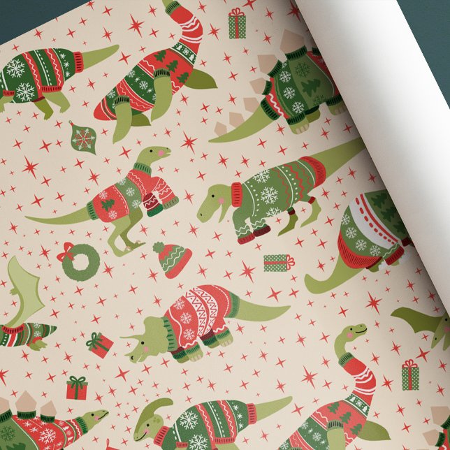 Navidades de dinosaurios cutáneos sudaderos Papel  (Subido por el creador)