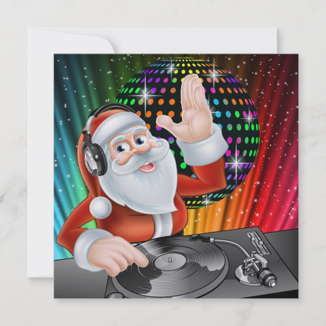 Navidades de discoteca de Santa DJ / Invitación de (Anverso)