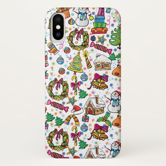 Navidades de diseño de Doodle Clip Funda (Reverso)