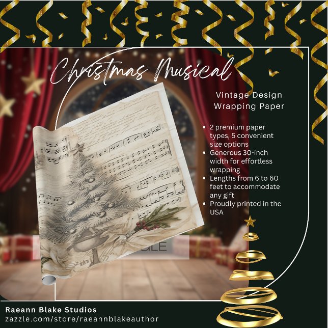 Navidades de diseño de época Papel de envolvimient (Subido por el creador)