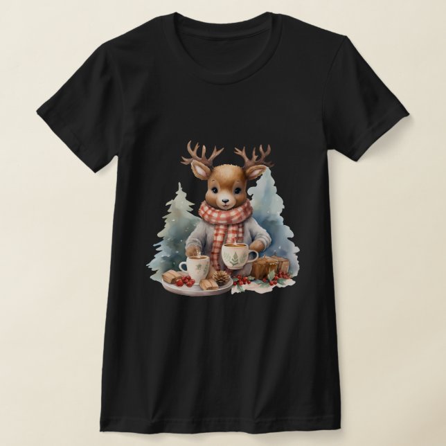 Navidades de diseño rústico camiseta para adultos (Distribución)