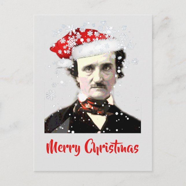Navidades de Edgar Allan Poe desean tarjeta de Gor (Anverso)