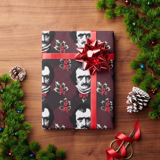Navidades de Edgar Allan Poe envolviendo papel 2 (Regalo de vacaciones)