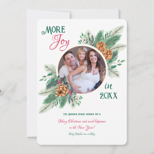 Navidades de embarazo Invitación fotográfica (Anverso)