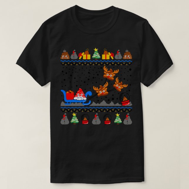 Navidades de Emoji de poop graciosos Sweater (Diseño del anverso)
